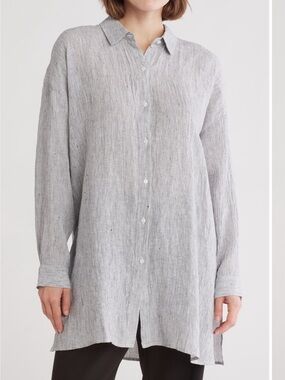 Eileen Fisher - Classic Collar Organic Linen Button-Up Shirt